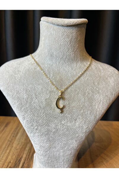 Mos Tespih Ç Harfi Lak Kaplama Gold Kararmaz Zincir Kolye