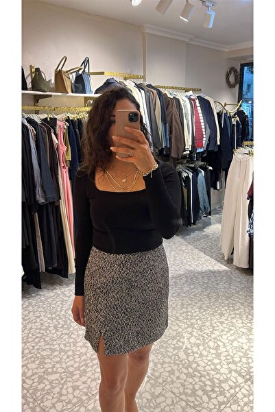 MU&ME BOUTİQUE Skirt Short Black-White