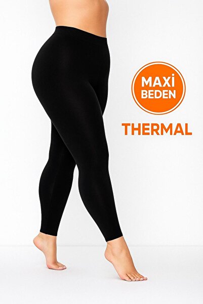 DÜVEN Plus Size Thermal Maxi Thick Black Underwear Leggings - Thermal Tights