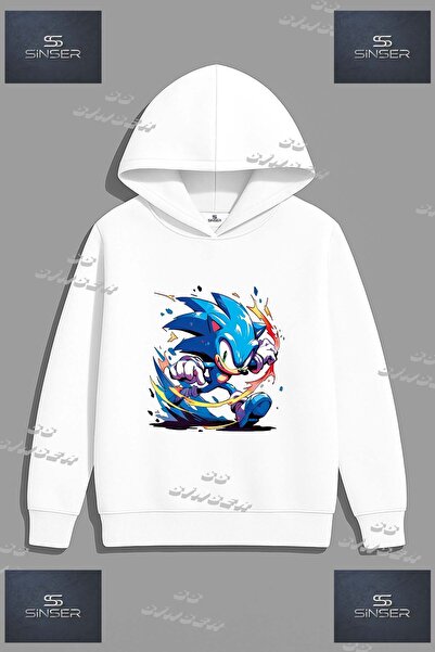 SS SİNSER سويت شيرت للجنسين من SWEAT بطباعة 'رسم سونيك كوسان' مطبوع