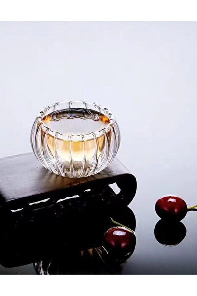 Flash Bazaar Bowy 6-Piece Double-Walled Glass Sauce Bowl, Jam Bowl, Dragee Bowl, Turkish Delight Bowl, Mini Bowl 6.1 X 4 cm