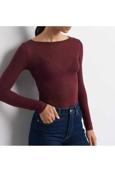 sinemkivanc co BOAT NECK TRANSPARENT BLUZ