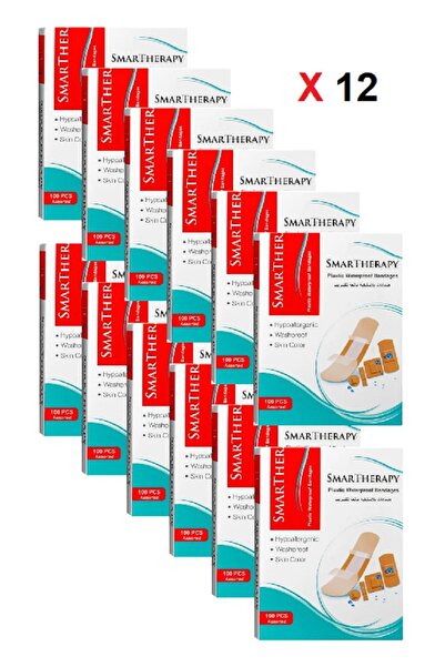 SMART THERAPY مجموعة ضمادات - ١٢ × ١٠٠ قطعة، بأحجام متنوعة