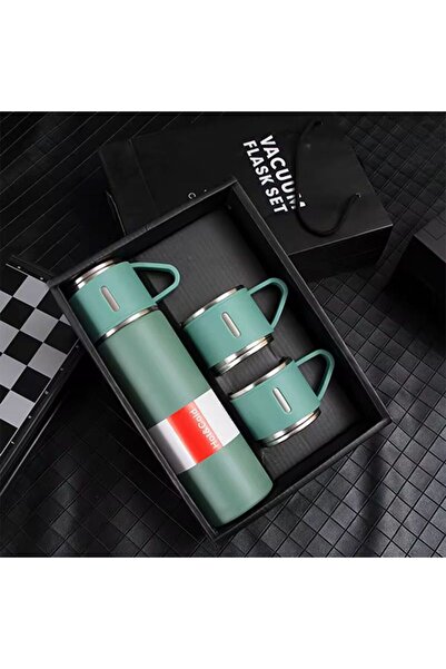 OEM Premium Thermos Set with 2 Mugs – Double Vacuum Walls, Elegant Design, Ideal for Travel, Office