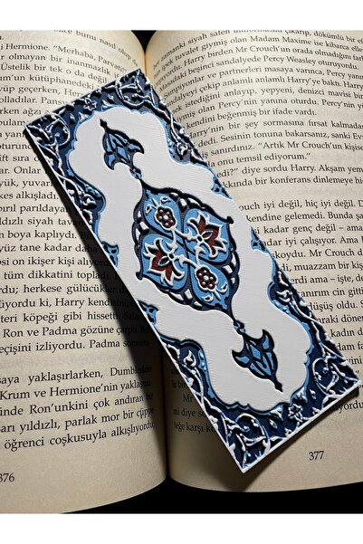 KAAZ DESIGN Türk İznik Çini Motifli Tasarım Kitap Ayracı Hediyelik Sanatsal
