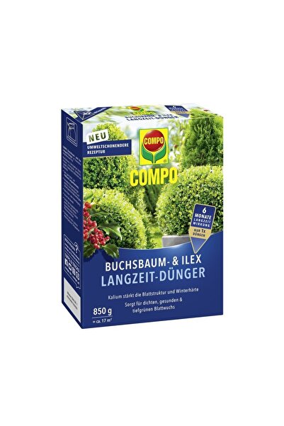 Compo Fertilizer for Buxus and Ilex, Hedges and Shrubs, 850 g, 17 m², Long-Lasting, Formula,