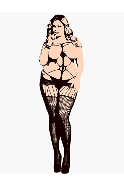 Lingerie and Fashion Style Open-chest mesh body stocking