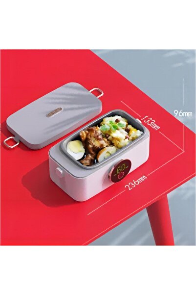 Tradeo Rechargeable Electric Heated Lunch Box with Digital Display, 1000ml, Portable & Leak-Resistant