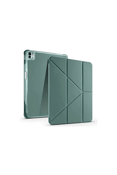 ceppark Newface iPad Pro 13 (2024) Case Mars Tablet Case with Pen Holder - Dark Green