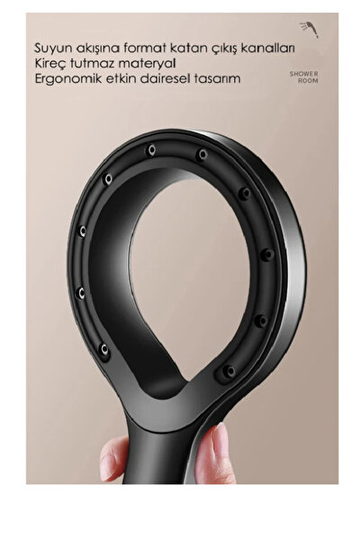 Sardıcı Turbo Basınçlı Super Sonic Duş Başlığı – Su Tasarruflu Siyah Renk