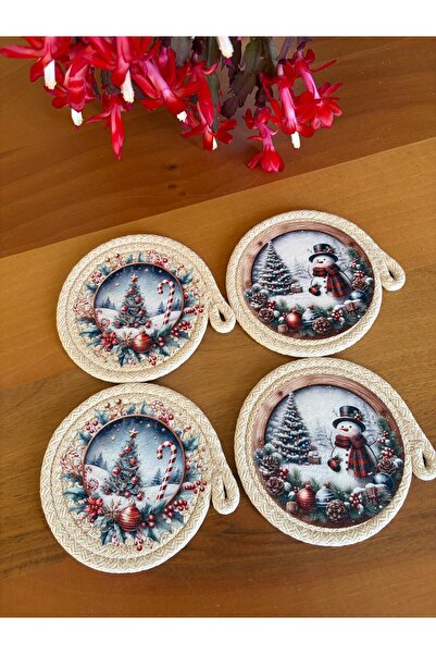 Nev Design Set of 4 Coasters, New Year's Concept, Gift