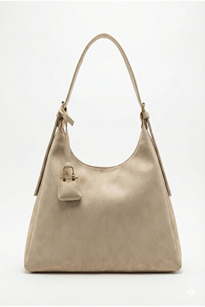 KISCHE Γυναικεία τσάντα ώμου Mink Suede Casual με επένδυση με φερμουάρ Ρυθμιζόμενη γυναικεία τσάντα charmlı Lisa