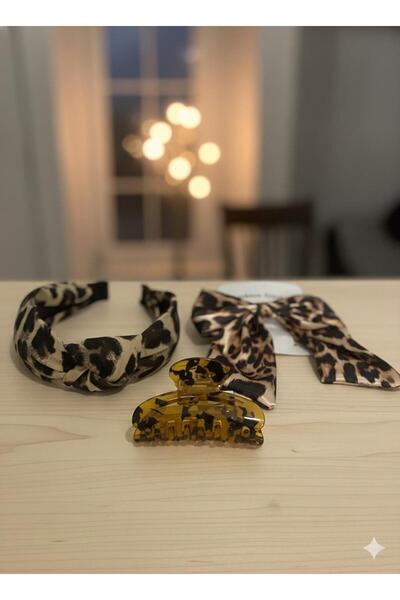 bettin tasarım Leopard Patterned Women's 3-Piece New Year's Buckle Gift Set