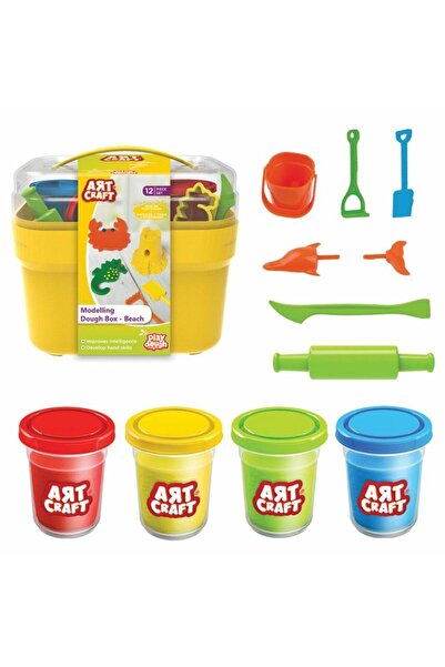 DEDE مجموعة سلة العجين للعب 12 قطعة (224 جرام عجين + 8 قوالب)