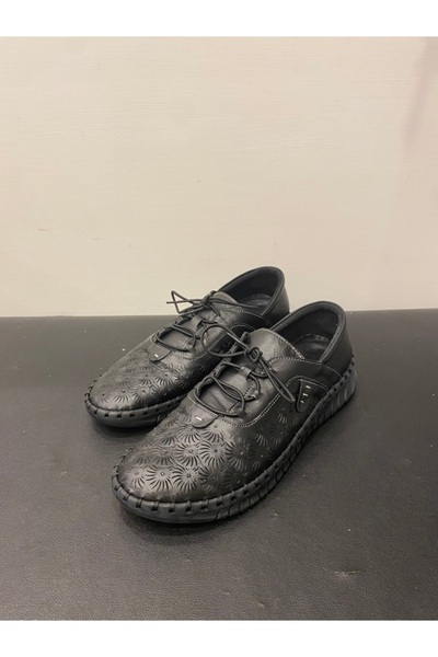 Özay Pantofi casual de damă din piele naturală cu șireturi din cauciuc