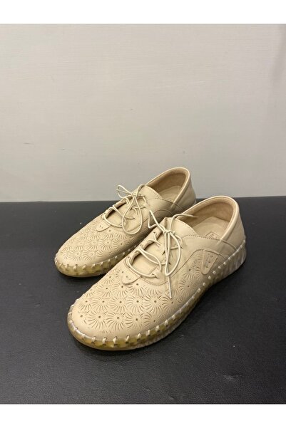 Özay Pantofi casual de damă din piele naturală cu șireturi din cauciuc