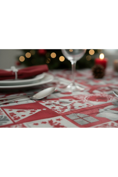 Saf By Arams Christmas Table Cloth for Dining Table 6 Seater, Xmas Table Cover for Decorations,(140x180CM)