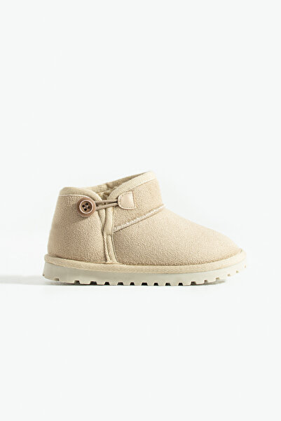 Siena Shoes Luno Çocuk Lastikli Ortopedik Kaymaz Tabanlı Bot Bej Süet