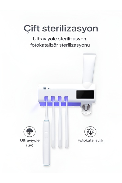 DEANB FV- Sensörlü UV Sterilizatör Şarjlı Diş Fırçalık – Duvar Tipi Diş Fırça...