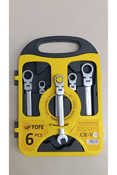 Yofeil 6 PARÇA MAFSALLI CIRCIRLI KOMBİNE ÇANTALI ANAHTAR SETİ (8-10-12-13-14-17mm)