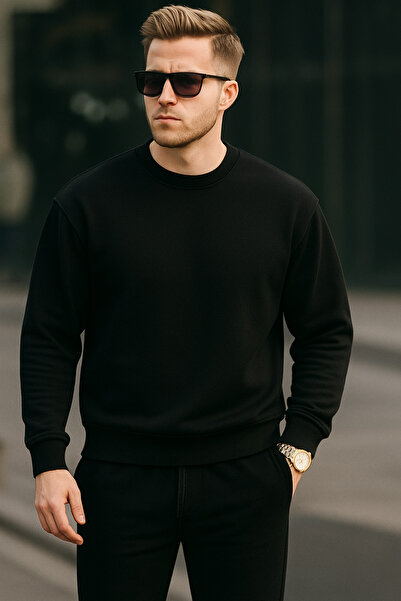 DeFacto Fleece-Lined 3 Thread Men's Premium Sweatshirt