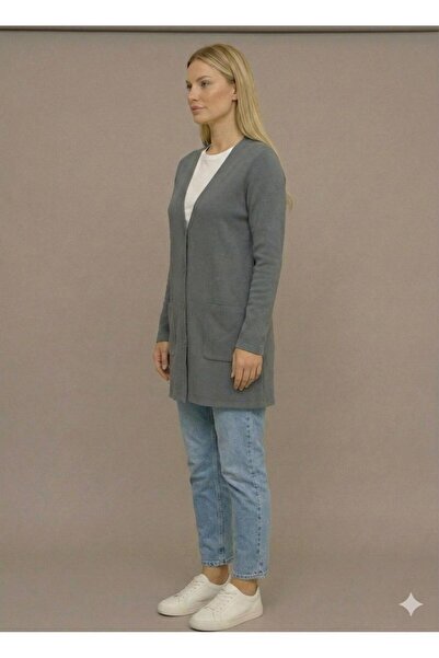 Öz klas Store Seasonal Glorya Buttoned Long Cardigan