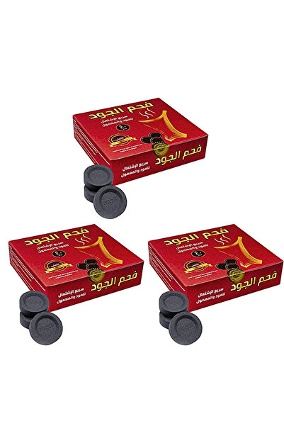 ALJOUD Al-Joud Fast-Lighting Charcoal for Oud and Maamoul, 40 Tablets, Odorless - 3 Packs