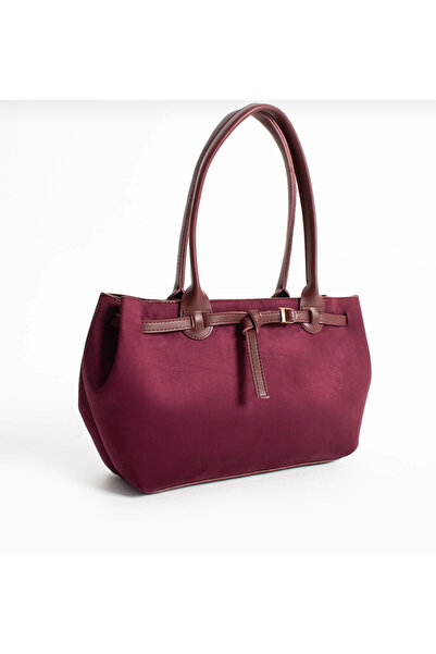 mèche atelier since 2024 Nely Women's Suede Shoulder Bag Burgundy