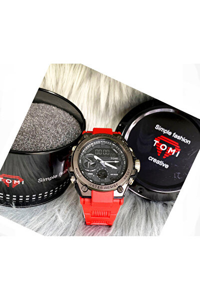 Tomi Hybrid Ana-Digi Sport Watch - Rugged Design - LED Light & Alarm - Water Resistant 50M