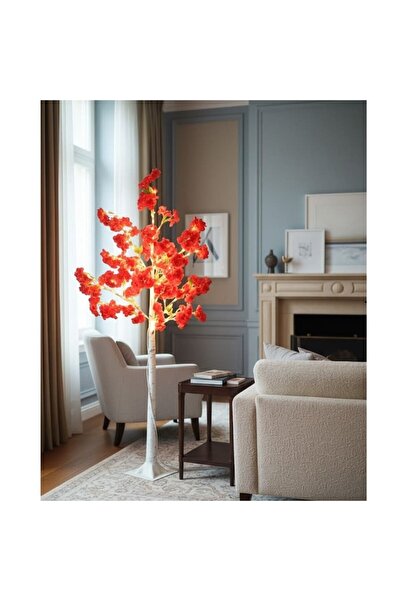 Kardett Brad luminos decorativ Sakura 120 cm, 150 LED-uri, flori de cireș roșii, cu telecomandă