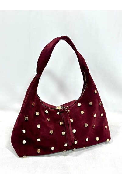 My Easy Shop Mesbag women's genuine suede leather shoulder bag with buckle detail