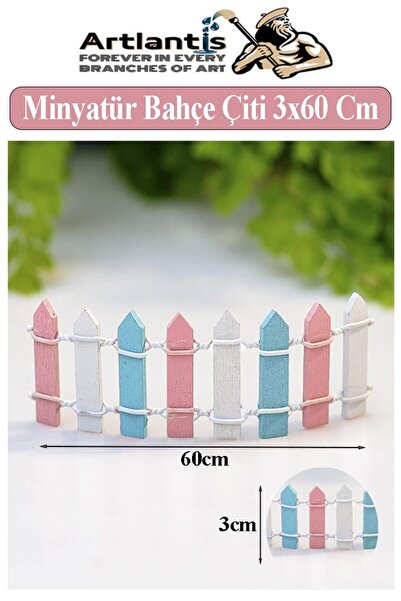 Artlantis Minyatür Renkli Bahçe Çiti 3x60 cm 1 Adet Mini Bahçe Çit Teraryum O...
