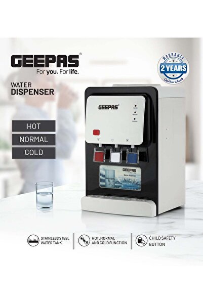 Geepas Desktop Water Dispenser GWD17022 – Hot, Cold & Normal, 3 Taps, 5L Hot/...