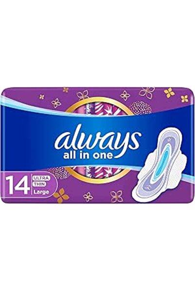 Always فوطة صحية رقيقة جدًا الكل في واحد كبيرة 14 قطعة