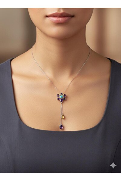 staınless steel Steel Adjustable Daisy Figure Necklace (Silver)