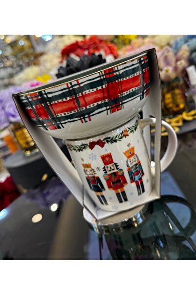 hediye Esterhomedecor Christmas Themed Porcelain Mug and Bowl