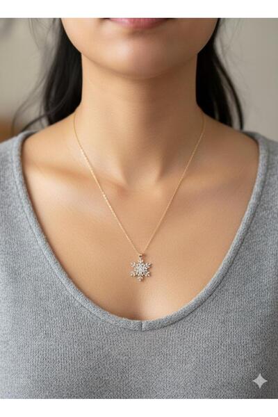 staınless steel Steel Rotating Snowflake Necklace (Silver)