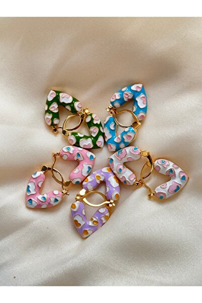 AYS RainbowHearts Emaye Küpeler