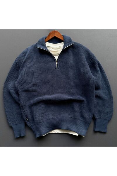 Beylerce سترة تريكو سالونيك بياقة بسحاب