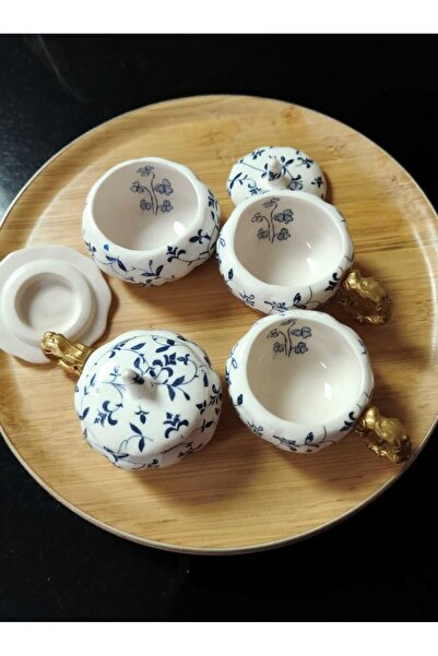 No8 Seramik Stüdyo Blue Dream Pumpkin Cup Set