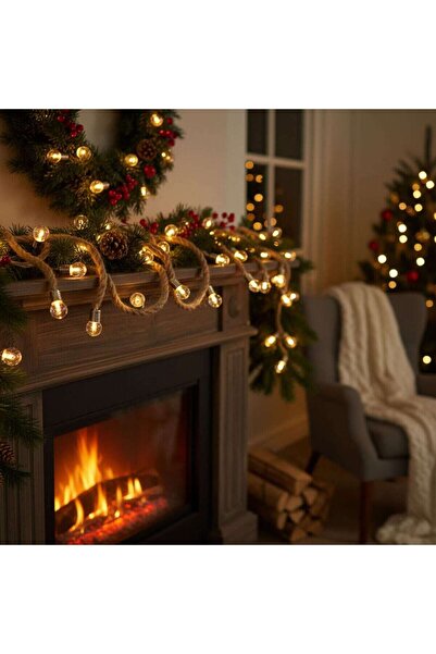 HOFF Rope Christmas Tree Lights, Hoff, 20 warm white LEDs, 1.9 m, indoor, battery-powered