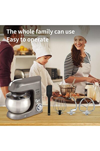 SOKANY SK-266 1500W Stand Mixer, 6.5L Stainless Steel Bowl with 3 Attachments & 6 Speeds
