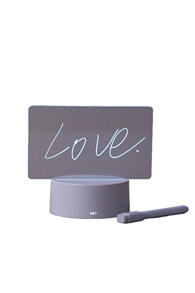 OEM Tablă de mesaje LED 3D – Acril transparent, reinscriptibilă, cu bază ABS, iluminare și marker incluse