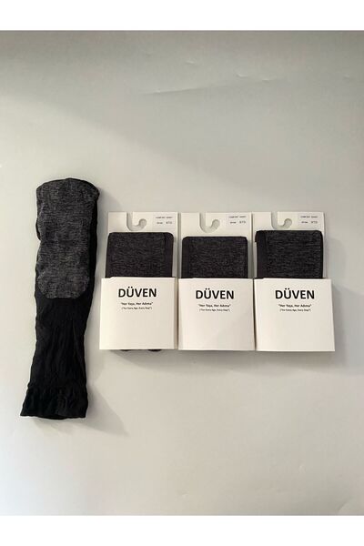DÜVEN 3-Piece Black Matte Toe Comfort Socket Cotton Short Socks
