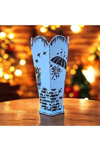 Olbia El Boyaması Yeni Yıl Temalı Ahşap Şemsiyelik