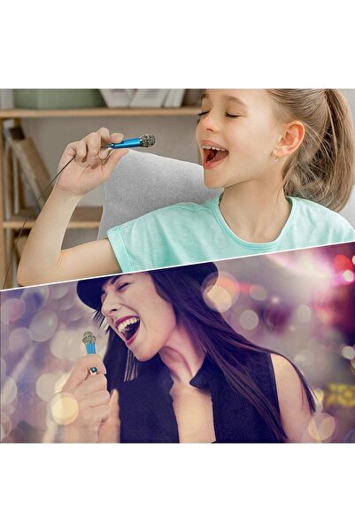 GÜMRÜK MARKET Taşınabilir Karaoke Mini Mikrofon Akıllı Telefon Dizüstü Pc Için Masaüstü Mikrofon