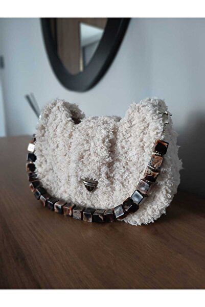 KnitVerse Teddy Plush Knitted Handbag - Women