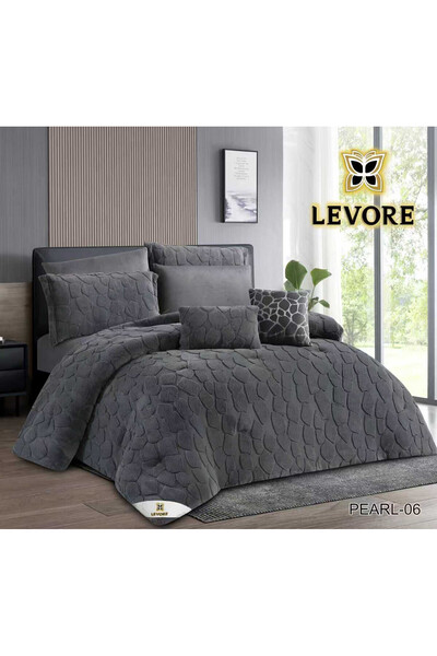 Levore Livory double-sided winter bedspread with faux fur and velvet, suitabl...