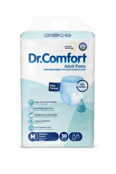Dr.Comfort Dr. Comfort Adult Diapers - Medium, 30 Pieces