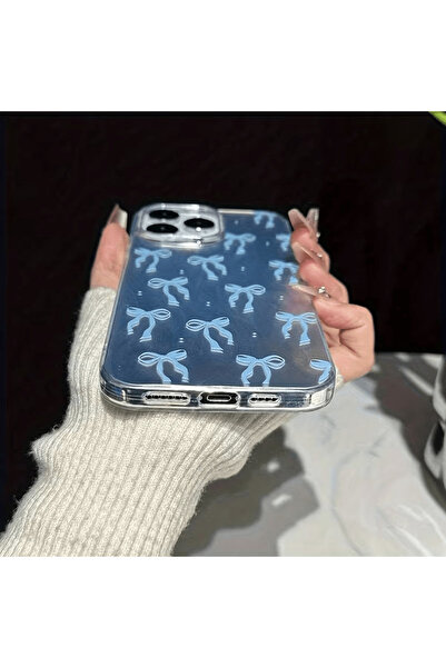 OSG iPhone 16 Pro Max Compatible 3D Bow Pattern Embossed Camera Protection Frame Protruding Premium Case